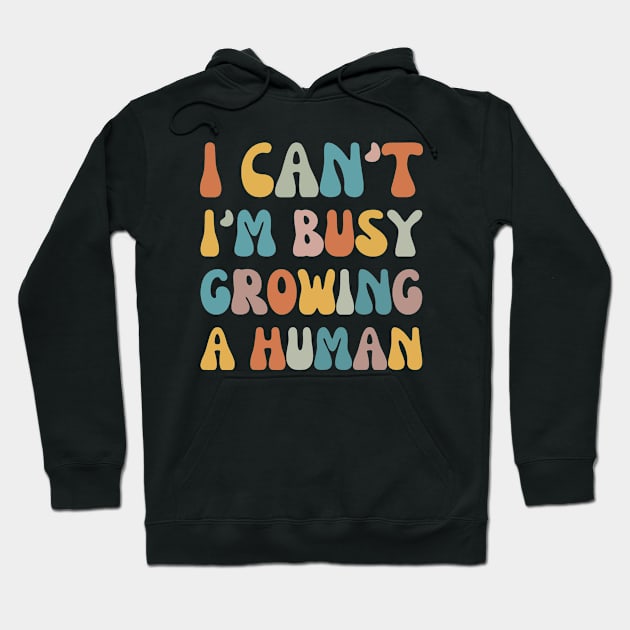 Groovy I Can't I'm Busy Growing A Human Hoodie by Crazyshirtgifts